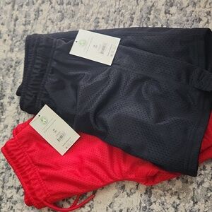 Kids Active Mesh Shorts - Red and Black